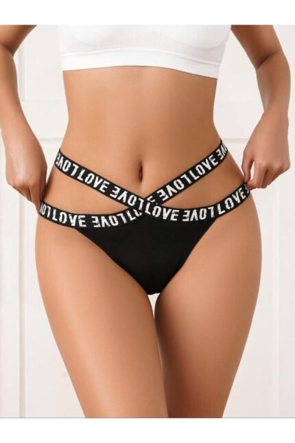 Lirona Kadın Fantezi Külot Kurdele Model 1020 - Siyah