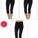 Lirona Pamuk Diz Altı Pantolon Ve Etek İçi Astar Şort Tayt - 3'lü paket Siyah