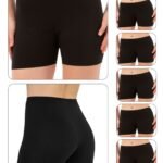 Lirona Pamuk Diz Üstü Mini Pantolon Etek İçi Astar Şort Tayt - 5'Lİ - Siyah
