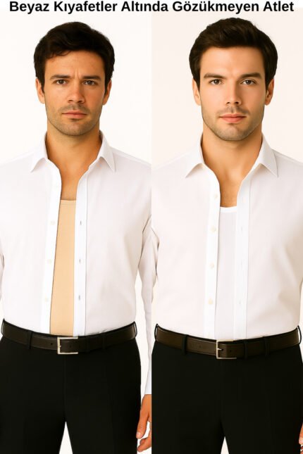 Lirona Erkek Görünmez Atlet Pamuklu Modal Atlet - Ten