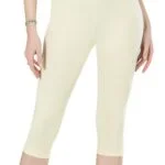 Lirona Pamuklu Likralı Diz Altı Kapri Tayt Etek Altı Tayt - Açık Ten