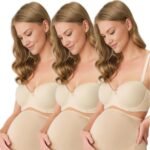 Lirona 3'Lü Paket Kadın Pamuk Likralı Hamile Lohusa Yüksek Bel Bato Külot - Ten