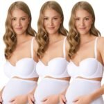 Lirona 3'Lü Paket Kadın Pamuk Likralı Hamile Lohusa Yüksek Bel Bato Külot - Beyaz