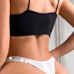 Lirona Kadın Fantezi Külot Şeritli - Beyaz