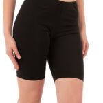 Lirona Pamuk Diz Üstü Pantolon Ve Etek İçi Astar Şort Tayt - Siyah