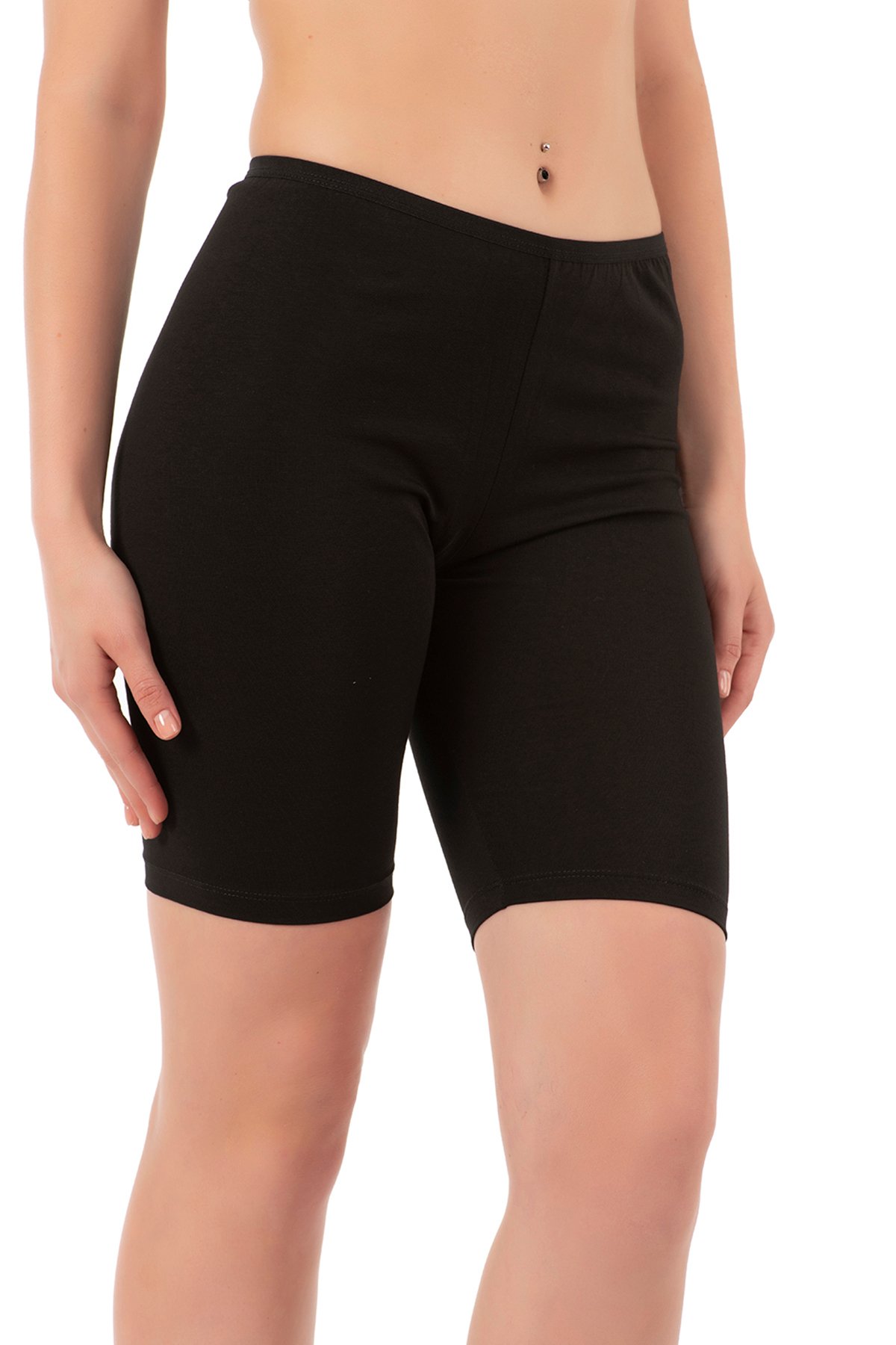 1_org_zoom-563.jpg Lirona Pamuk Diz Üstü Pantolon Ve Etek İçi Astar Şort Tayt - Siyah - Görsel 1