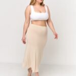 Lirona Viskon Diz Altı Uzun Etek Astar Jupon Kombinezon - Bej