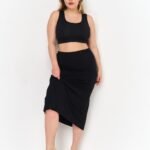 Lirona Viskon Diz Altı Uzun Etek Astar Jupon Kombinezon - Siyah