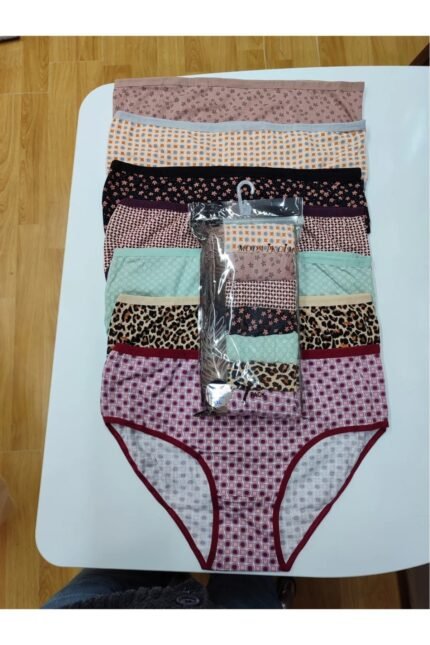 Lirona Büyük Beden 5'Li Paket Örme Süprem Külot - Desenli