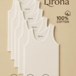 Lirona %100 Pamuk 5'Li Erkek Çocuk Ribana Atlet - Beyaz