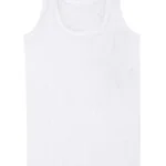 Lirona Erkek Çocuk %100 Pamuk Likrasız Örme Ribana Atlet - Beyaz