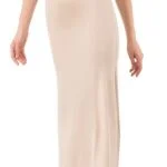 Lirona Kadın Viskon Diz Altı Uzun Etek Astar Jüpon Kombinezon (74 79 Cm Boy) - Ten