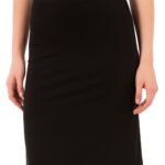 Lirona Kadın Viskon Kumaş Diz Üstü Etek Astar Jüpon Kombinezon - Siyah