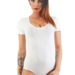 Lirona Kadın Pamuklu Kısa Kol Çıtçıtlı Body - Beyaz