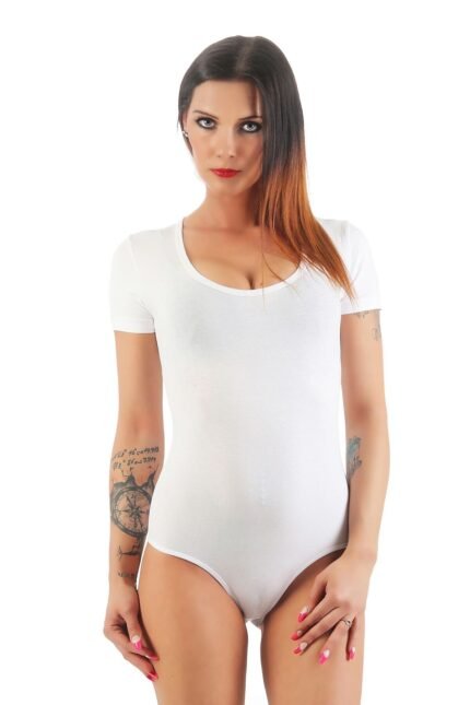 Lirona Kadın Pamuklu Kısa Kol Çıtçıtlı Body - Beyaz