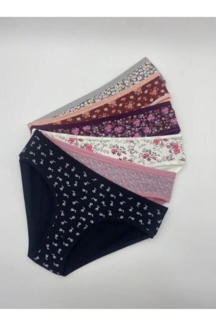 Lirona Desenli Kadın Pamuklu Büyük Beden Külot 7 Adet - Çok Renkli