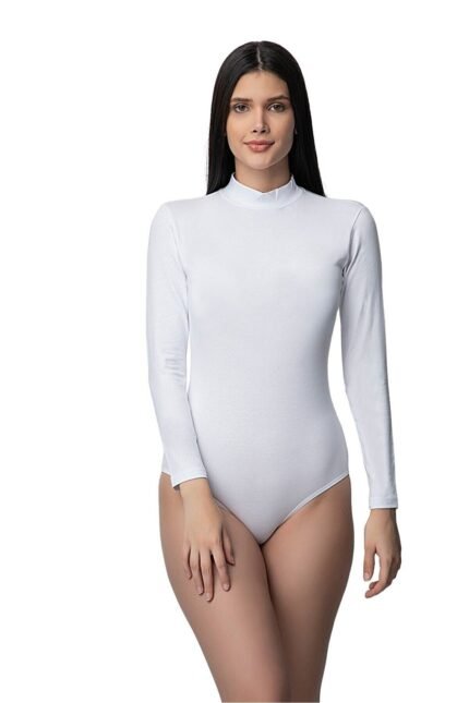 Lirona Kadın Pamuklu Uzun Kollu Dikyaka Çıtçıtlı - Beyaz